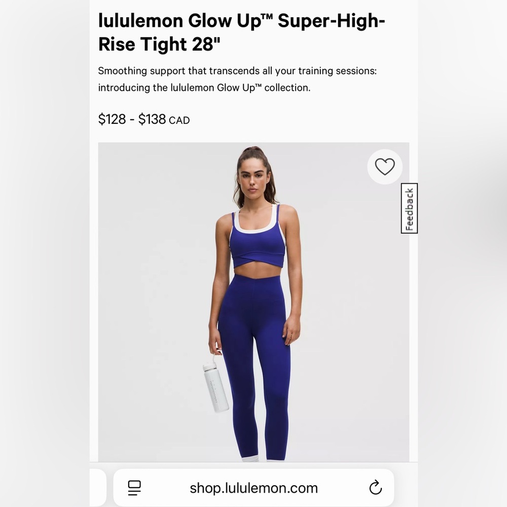 Lululemon Glow up Super HR Tight 28”